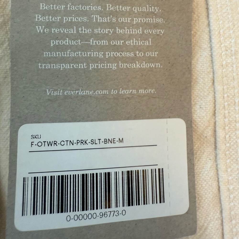 Everlane Women's Cream Cotton Utility Jacket Trench M - Picture 6 of 14